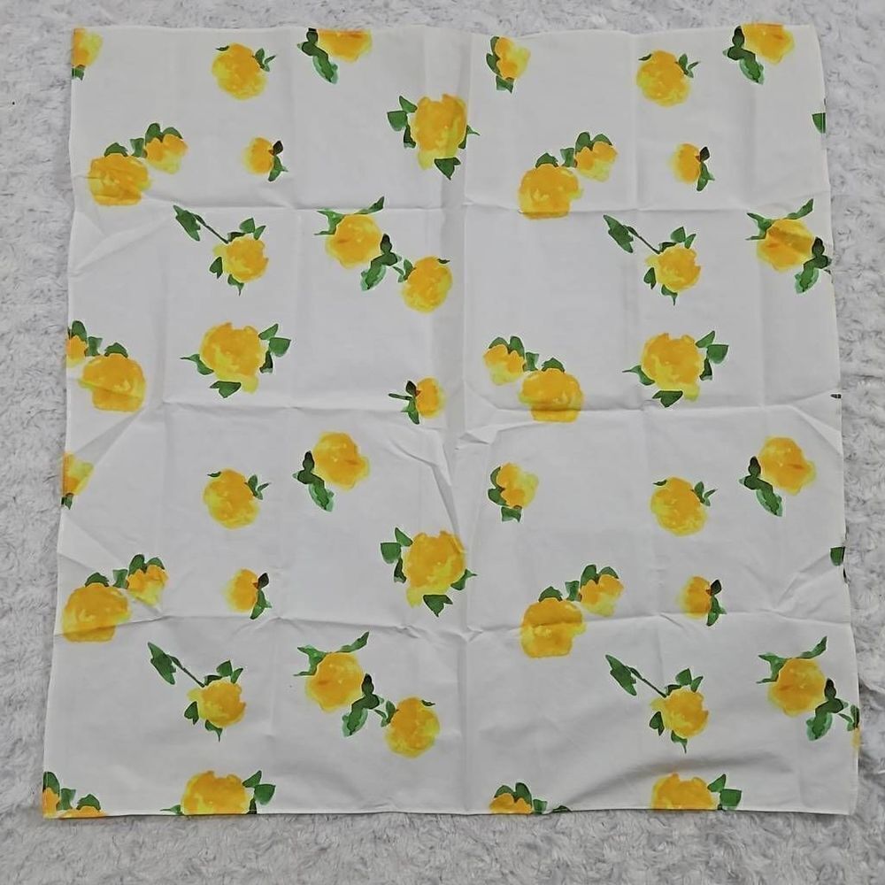 Lemlem White and Yellow Floral Bandana Scarf for body or purse 22.5"